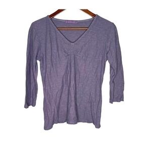 Cut loose 3/4 sleeve Tuck Front Top linen blend style 5027075 size small
